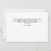 Slank Eenvoudig Modern Custom Photo Baby shower Bedankkaart (Achterkant)