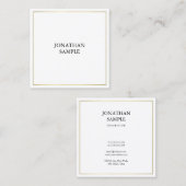 Slank elite design rendy Gold Plain Moderne Chic Vierkante Visitekaartje (Voorkant / Achterkant)