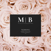 Slank en eenvoudig Monogram B/W geen Uitnodiging v