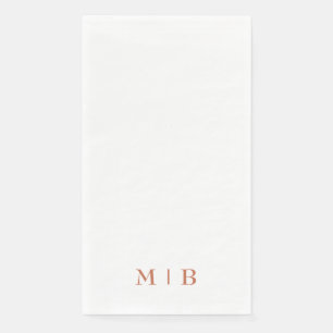 Slank en eenvoudig Terracotta Monogram Weddenschap Servet