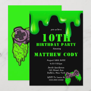 Slank- en games-jongen 10th Birthday Party nodigt 