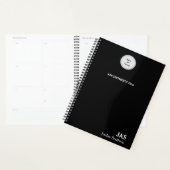Slank gepersonaliseerd zwart afsprakenboek planner (Display)
