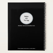 Slank gepersonaliseerd zwart afsprakenboek planner (Achterkant)