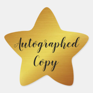 Slank Gold Autograded Copy Writer Star Ster Sticker