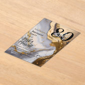 Slank Gold | White Marble Modern 80 verjaardagsfee Acryl Uitnodigingen (Laagn)