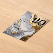 Slank Gold | White Marble Modern 90 verjaardagsfee Acryl Uitnodigingen (Laagn)
