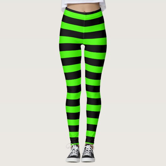 Slank Groen en Zwart Leggings (Voorkant)