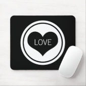 Slank hart Mousepad, zwart en wit Muismat (Met muis)