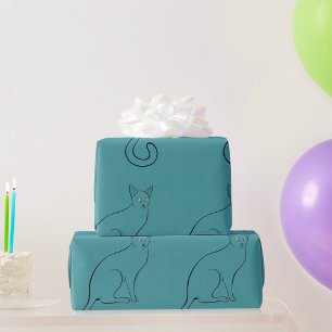 Slank kat schetsen cadeaupapier