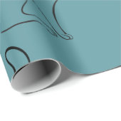 Slank kat schetsen cadeaupapier (Rol Hoek)