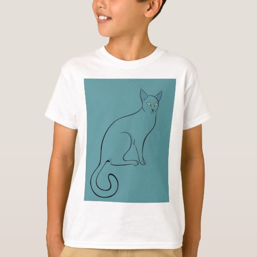 Slank kat schetsen t-shirt (Voorkant)