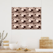 Slank Kat/zwart/wit Poster (Keuken)