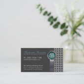 Slank Metallic Silver Black met Logo Visitekaartje (Staand voorkant)