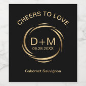 Slank modern Brass Swish Lijst Wedding Wijn Etiket (Enkel label)