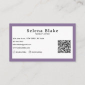 Slank professioneel chique minimalistisch ontwerp visitekaartje (Achterkant)