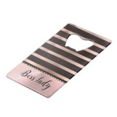 Slank roze staffelaar kredietkaart flessenopener (Achterkant Gekanteld)