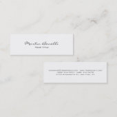 Slank Skinny Wit Eenvoudig Modern Visitekaartje (Voorkant / Achterkant)