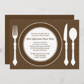 Slank tabletop Corporate Party Invitation - Brown Kaart (Voorkant / Achterkant)