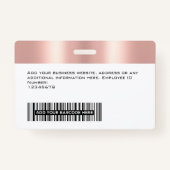 Slank Trendy Glam Employee Photo Code Naam Logo Badge (Achterkant)