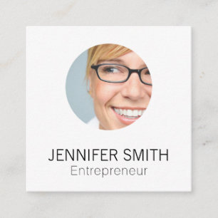 Slank voor bedrijven (zwart/wit) vierkante visitekaartje