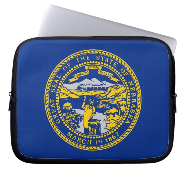 Slank voor de staatsvlag van Nebraska-laptop Laptop Sleeve (Voorkant)