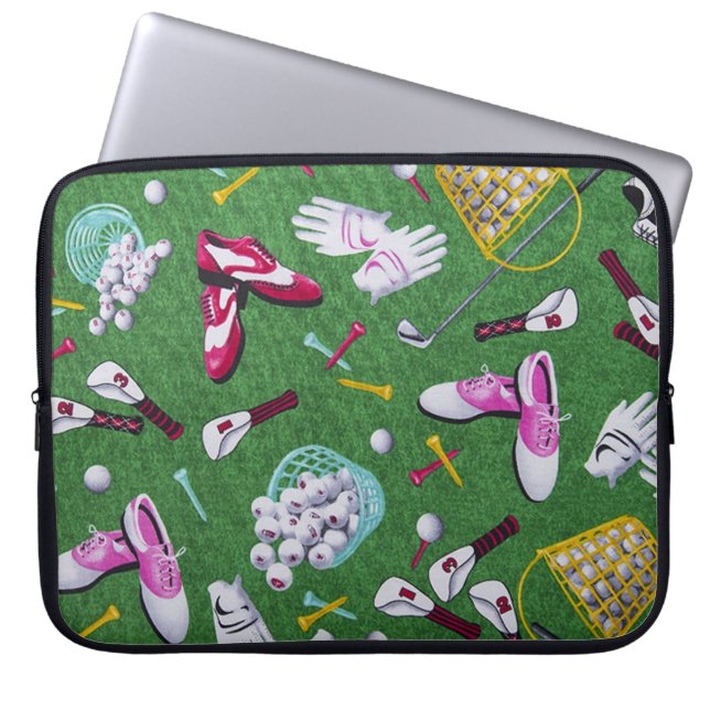 Slank voor Girly Golf Pattern-laptop Laptop Sleeve (Voorkant)