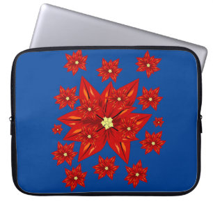 Slank voor Kerstmis met neopreen, 15 inch, Poinset Laptop Sleeve