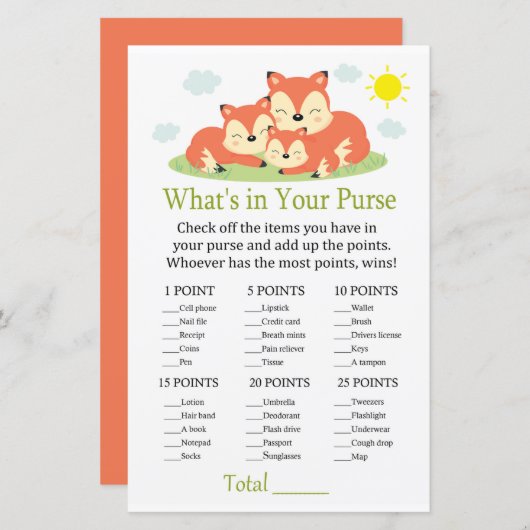 Slank vos Wat zit er in je handtas? (Voorkant / Achterkant)