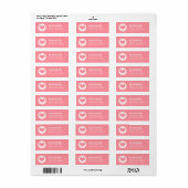 Slank Warmloopadres labels, Roze Etiket (Full Sheet)