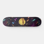Slank zwart met Neon Sprinkles Rave Party Vibes Skateboard (Horizontaal)