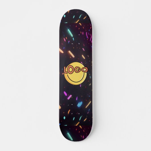 Slank zwart met Neon Sprinkles Rave Party Vibes Skateboard (Voorkant)