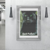 Slank zwart Pantherkat met groene ogen Poster