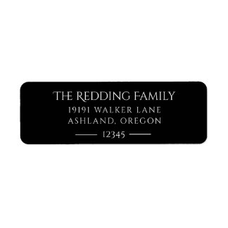 Slank zwart-wit, modern terugkeeradres etiket