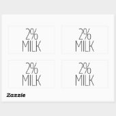 Slanke 2% melk rechthoekige sticker (Vel)
