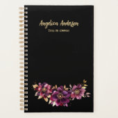 Slanke aangepaste Paarse bloem Planner (Voorkant)
