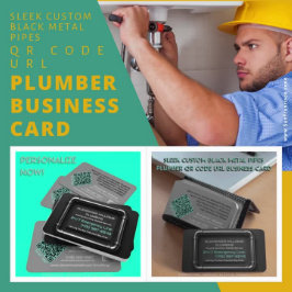 Slanke Aangepaste Zwarte Metalen Pijpen Loodgieter Visitekaartje