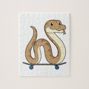 Slanke als Skater met Skateboard Legpuzzel
