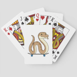 Slanke als Skater met Skateboard Pokerkaarten