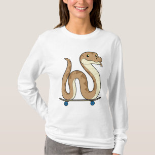 Slanke als Skater met Skateboard T-shirt