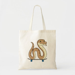 Slanke als Skater met Skateboard Tote Bag