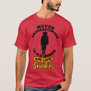 Slanke Animal Design Snakes met Gezegde Giften T-shirt