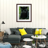 Slanke Black Panther Cat met Green Eyes Poster