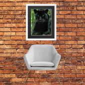 Slanke Black Panther Cat met Green Eyes Poster