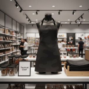 Slanke Camo Deep Black Donkere Houtskool Tonen Mod Schort