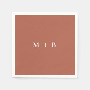 Slanke eenvoudige kaneel monogram cocktail servet