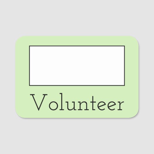 Slanke, eigentijdse "vrijwilliger" naamplaatje (Voorkant)
