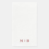 Slanke en eenvoudige Ruby Red Monogram bruiloft Servet (Voorkant)