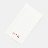 Slanke en eenvoudige Ruby Red Monogram bruiloft Servet (Hoek)