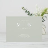 Slanke en eenvoudige uitnodiging voor monogram-pag (Staand voorkant)