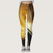 Slanke gesmolten gouden print leggings (Voorkant)